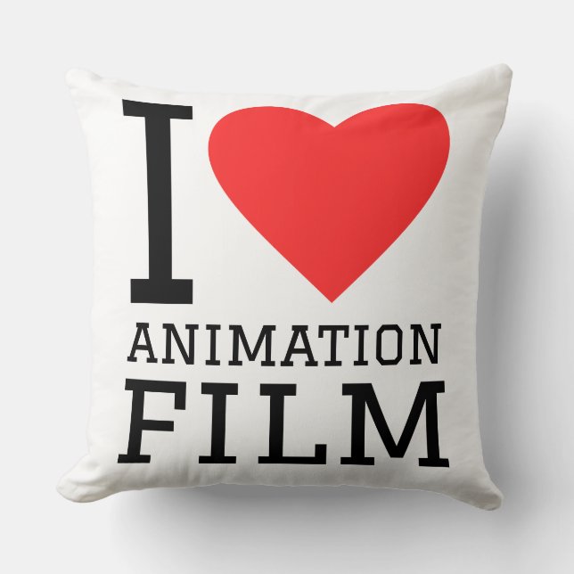 Jag älskar animerad film  kudde (Framsida)