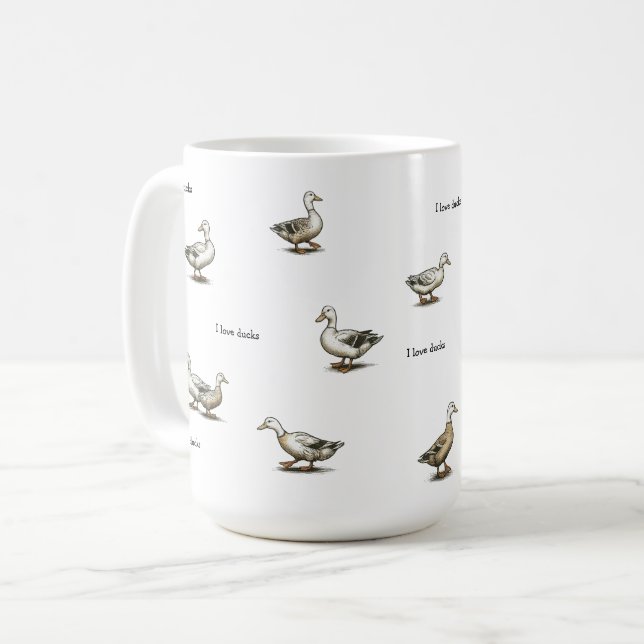 Jag älskar ankor kaffemugg (Framsida vänster)