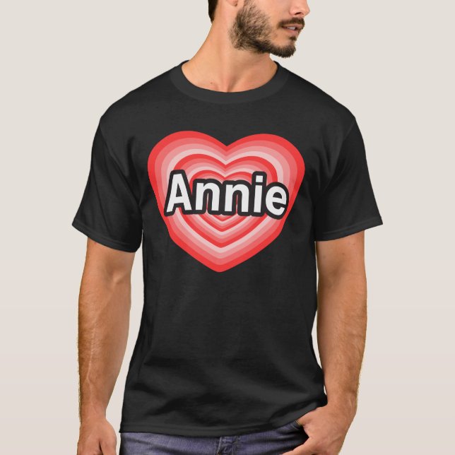 Jag älskar Annie. Jag älskar dig Annie. Hjärta Tröja (Framsida)