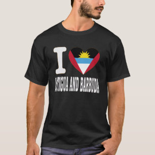 Jag älskar Antigua och Barbuda Hjärt Souvenir Älsk T Shirt