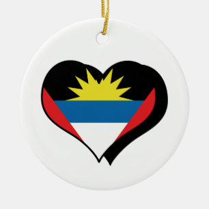 Jag älskar Antigua och Barbuda-ornament Julgransprydnad Keramik
