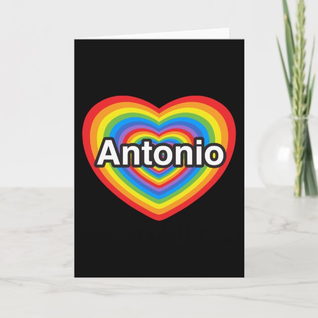 Jag älskar Antonio. Jag älskar dig Antonio. Hjärta Kort (Framsida)