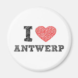 Jag älskar Antwerp Magnet