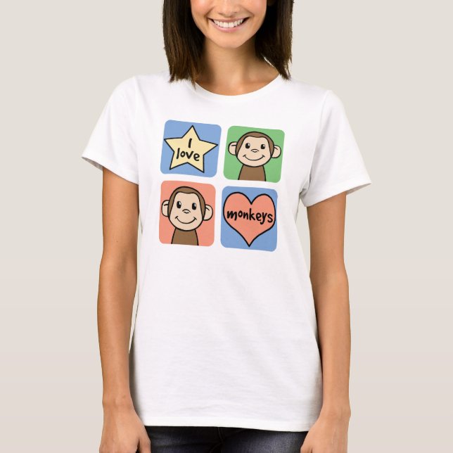 Jag älskar apor tee shirt (Framsida)