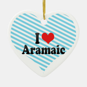 Jag älskar Aramaic Julgransprydnad Keramik