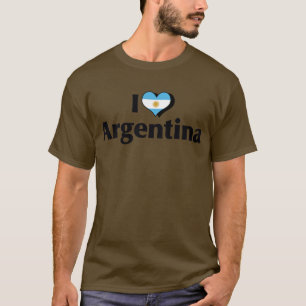 Jag älskar Argentina flagga Tee