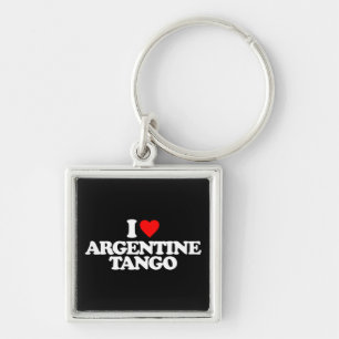 JAG ÄLSKAR ARGENTINSK TANGO FYRKANTIG SILVERFÄRGAD NYCKELRING