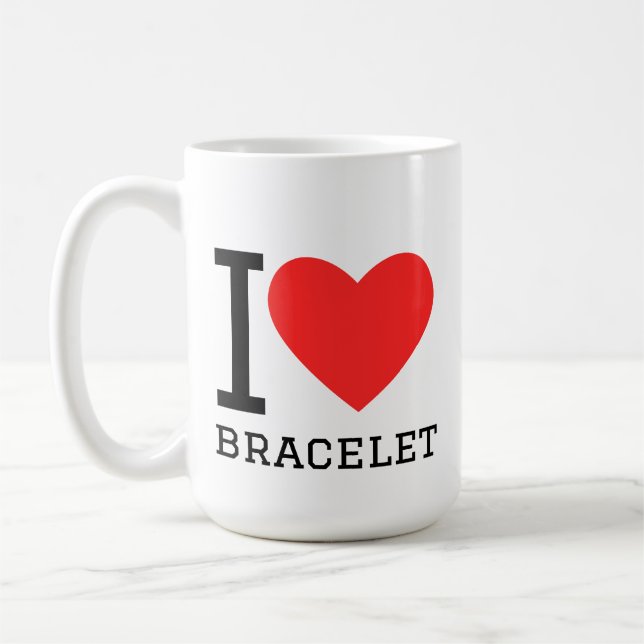 Jag älskar armband kaffemugg (Vänster)