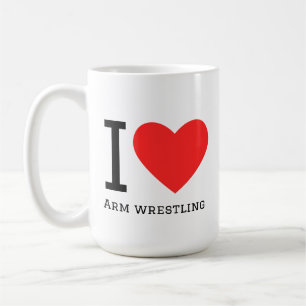 Jag älskar armbrytning kaffemugg