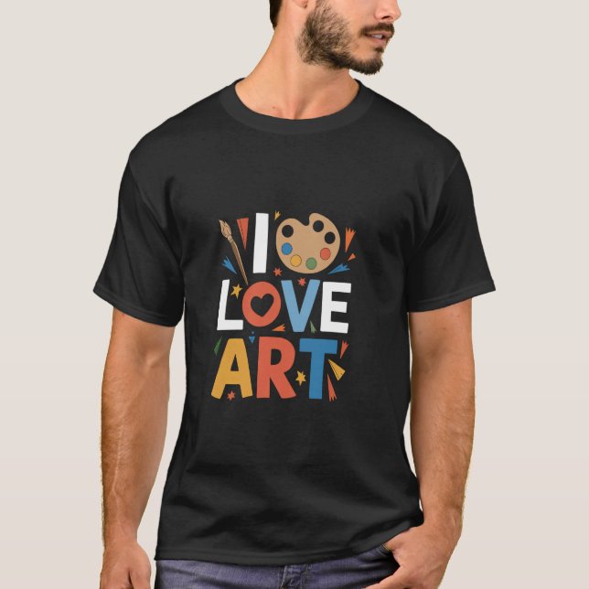 Jag älskar Art Bold Palette Färger Uttryck T Shirt (Framsida)