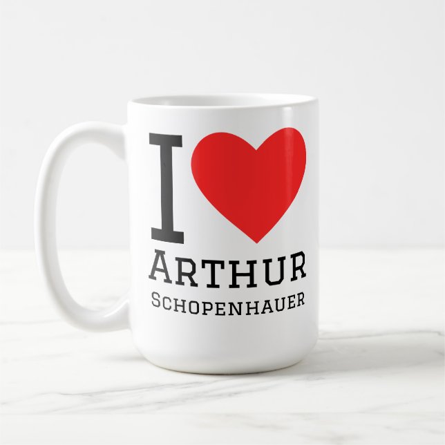 Jag älskar Arthur Schopenhauer Kaffemugg (Vänster)