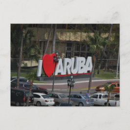"Jag älskar Aruba" skylt, Fotografi, Vykort