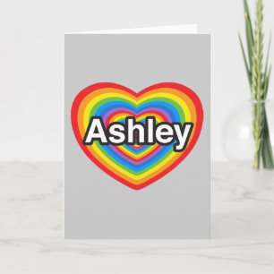 Jag älskar Ashley. Jag älskar dig Ashley. Hjärta Kort