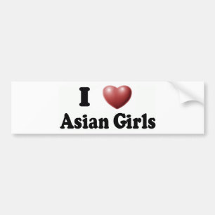 Jag älskar asiatiska flickor bildekal