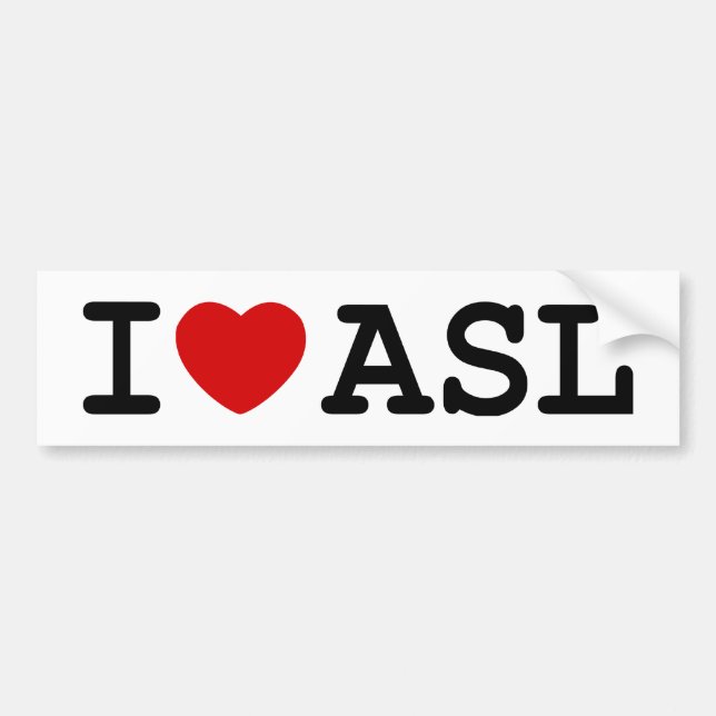 Jag älskar ASL Bildekal (Framsidan)