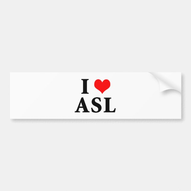 Jag älskar ASL Bildekal (Framsidan)