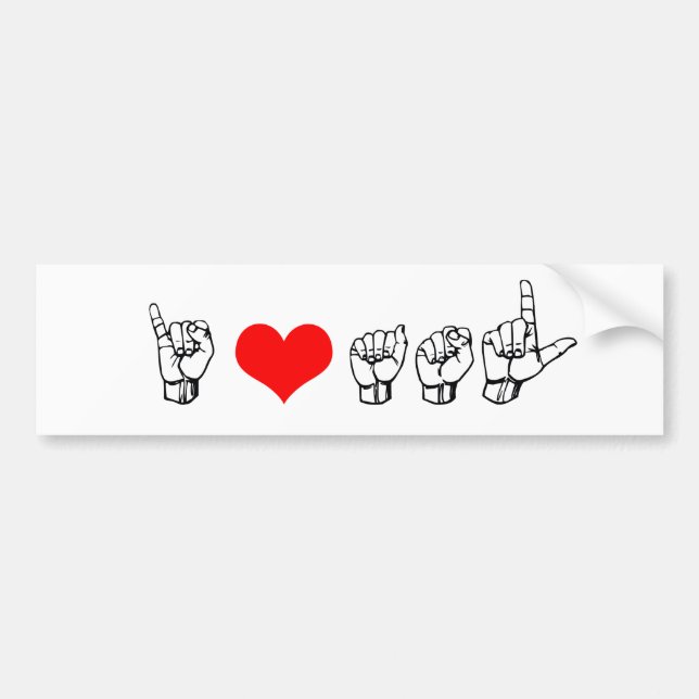 Jag älskar ASL-bildekalet Bildekal (Framsidan)