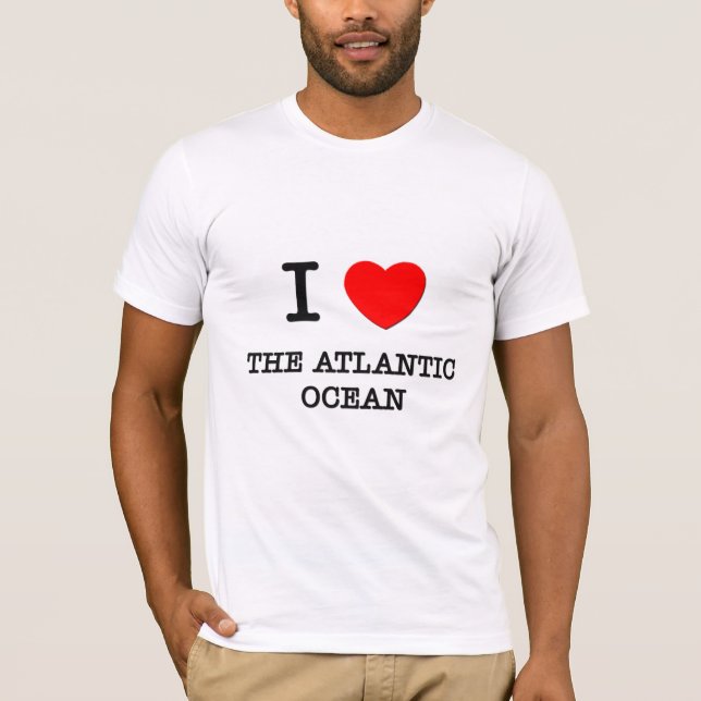 Jag älskar Atlanticet Ocean T Shirt (Framsida)