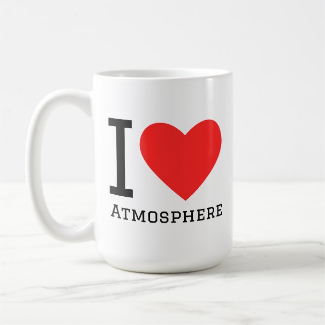 Jag älskar atmosfär fyrkantig dekal kaffemugg (Vänster)