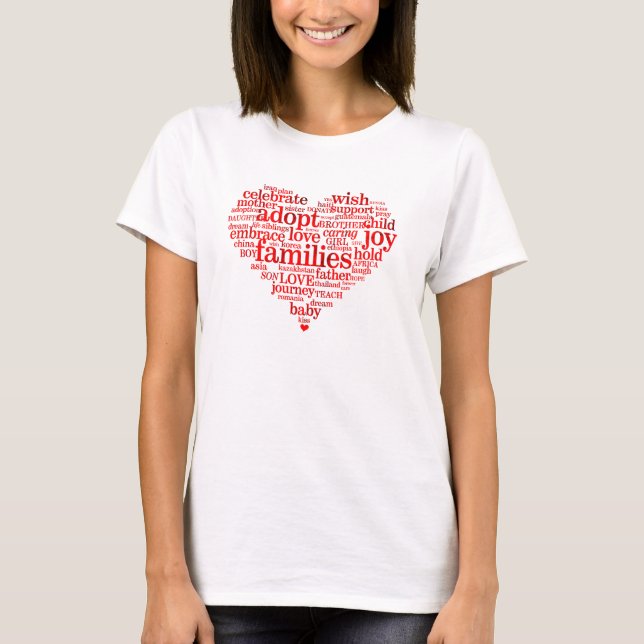 Jag älskar att adoptera Ringer Tee för kvinnor Shirt (Framsida)