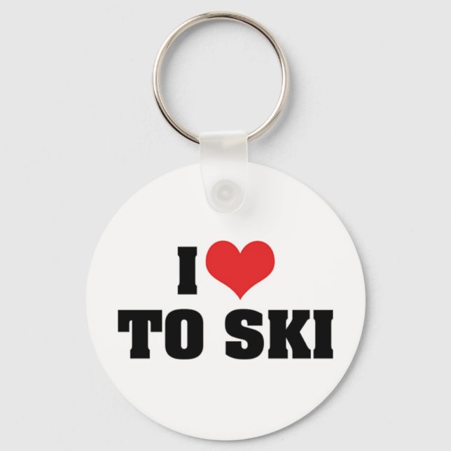 Jag älskar att åka skidor Nyckelring (Framsida)