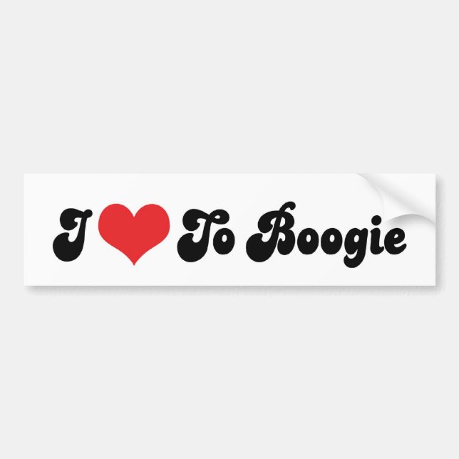 Jag älskar att Boogie Bildäckslapp Bildekal (Framsidan)