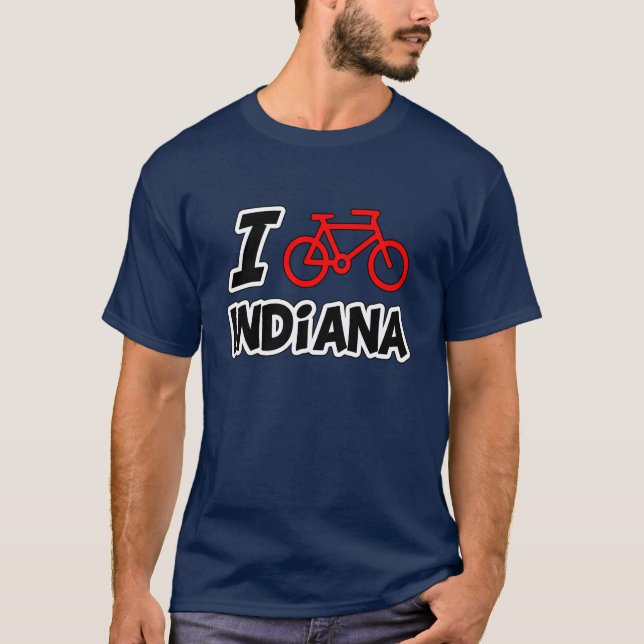 Jag älskar att cykla Indiana T Shirt (Framsida)