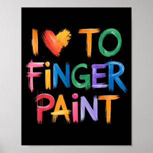 Jag älskar att finger måla Jag målar parvalentin Poster