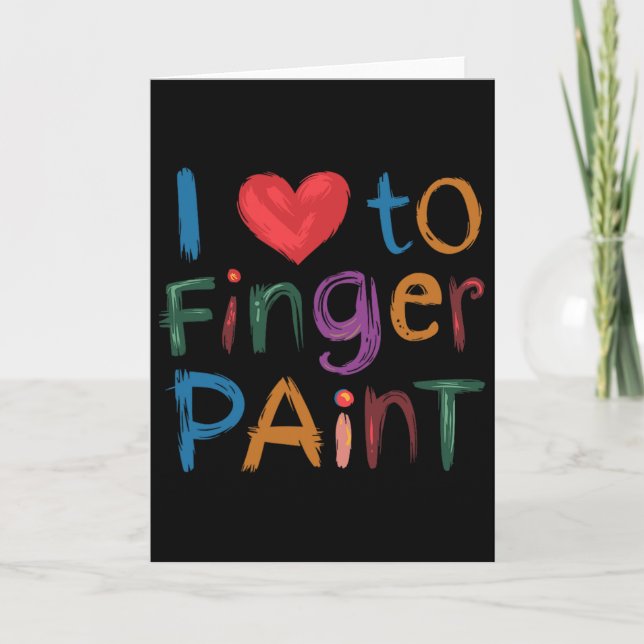 Jag älskar att finger måla Jag målar söt par Kort (Framsida)