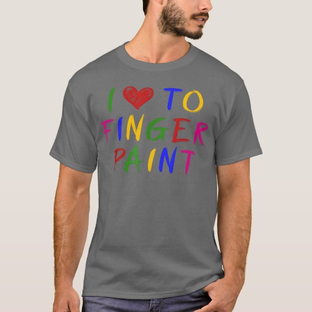 Jag älskar att finger måla, jag målar sött par Val T Shirt (Framsida)