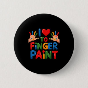 Jag älskar att finger måla par konstlärare finger knapp