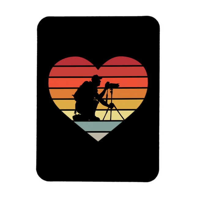 Jag älskar att fotografera Vintage Heart Magnet (Vertikal)