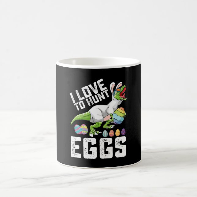 Jag älskar att jaga ägg påsk dinosaurie T Rex Kaffemugg (Center)