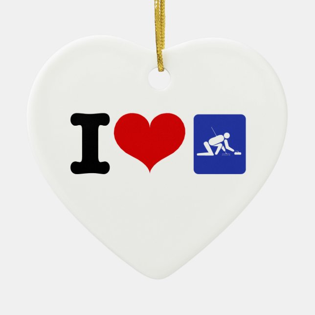 Jag älskar att krulla julgransprydnad keramik (Framsidan)