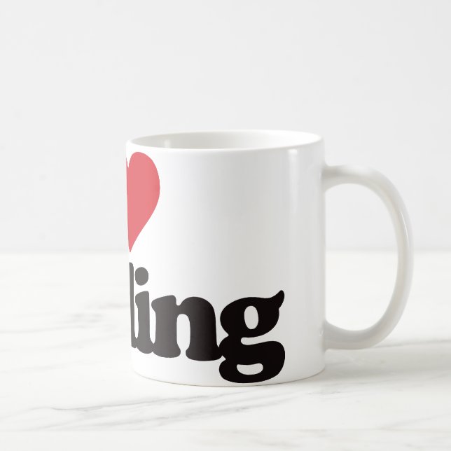 Jag älskar att krulla kaffemugg (Höger)