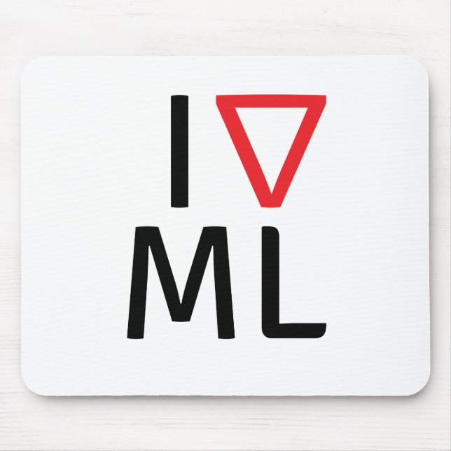 Jag älskar att lära för maskin musmatta (Framsidan)