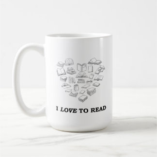 Jag älskar att läsa kaffemugg
