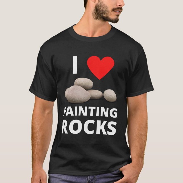 Jag älskar att måla stenar Hjärtsten Vänlighet Mål T Shirt (Framsida)