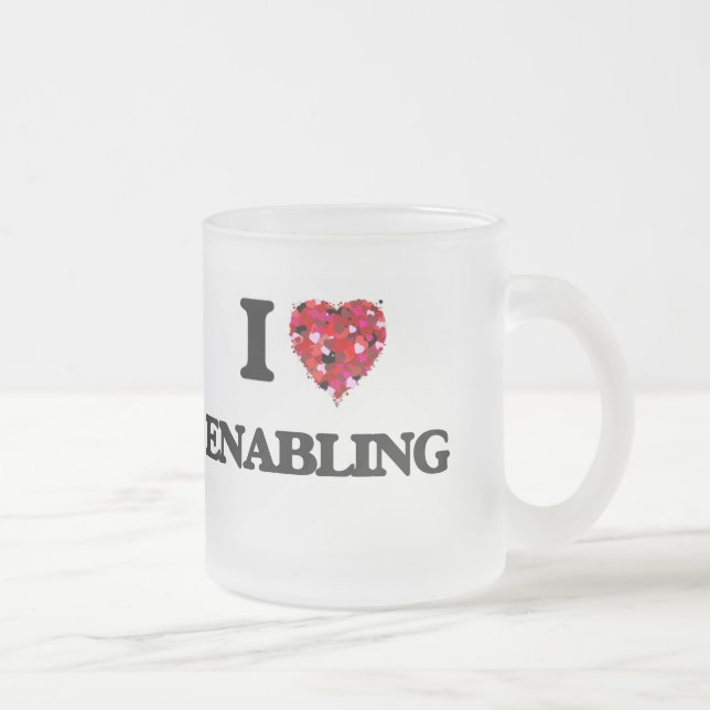 Jag älskar ATT MÖJLIGGÖRA Frostad Glasmugg (Höger)