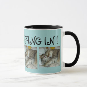 Jag älskar att sova in! Kattkaffemugg Mugg
