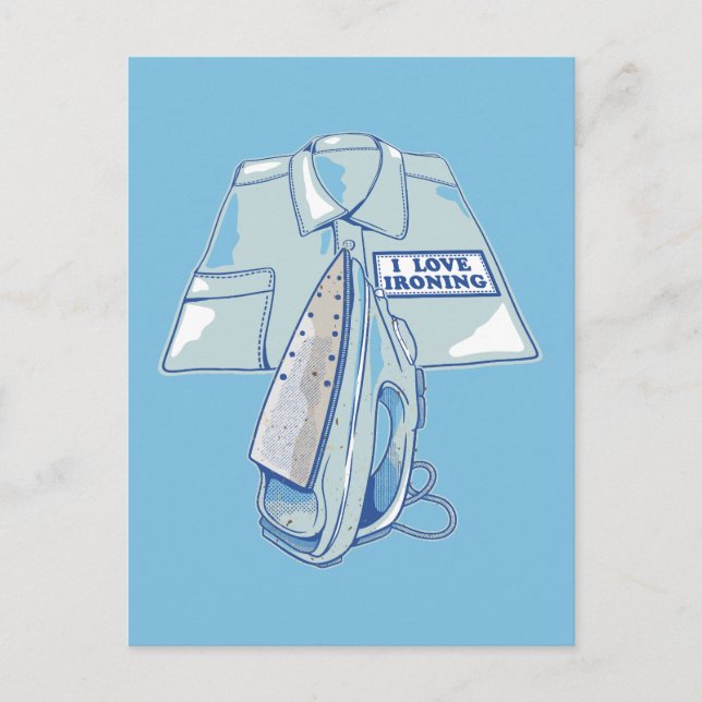 Jag älskar att stryka rolig strykning vykort (Framsida)