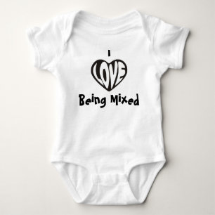 Jag älskar att vara den blandade babyvesten t shirt