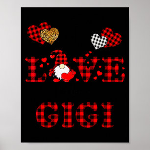 Jag älskar att vara en Gigi Gnomes röd rutig hjärt Poster