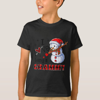 Jag älskar att vara en Grammy Snömannen Dab Jul 20 T Shirt