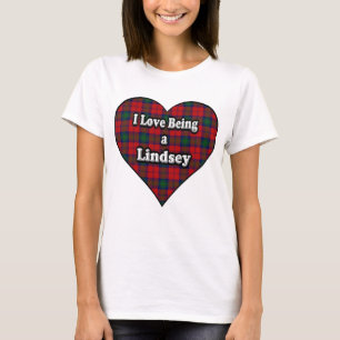 Jag älskar att vara en Lindsey klanLindsay Tartan Tee Shirt