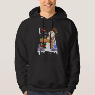 Jag älskar att vara en Lola snöman jul Xmas Hoodie