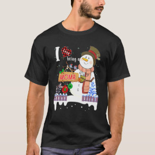 Jag älskar att vara en Moma snöman jul Xmas T Shirt