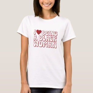 Jag älskar att vara en svart kvinna röda bubbelbok t shirt