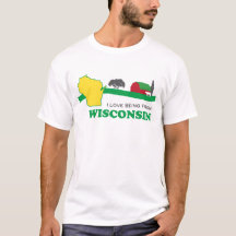 Jag älskar att vara från den Wisconsin T-tröja