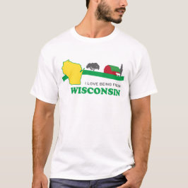 Jag älskar att vara från den Wisconsin T-tröja T-shirt